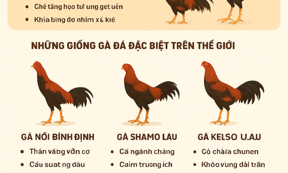 Giống Gà Đá Tinh Hoa Làng Chọi Việt & Quốc Tế 5 giong ga dac biet